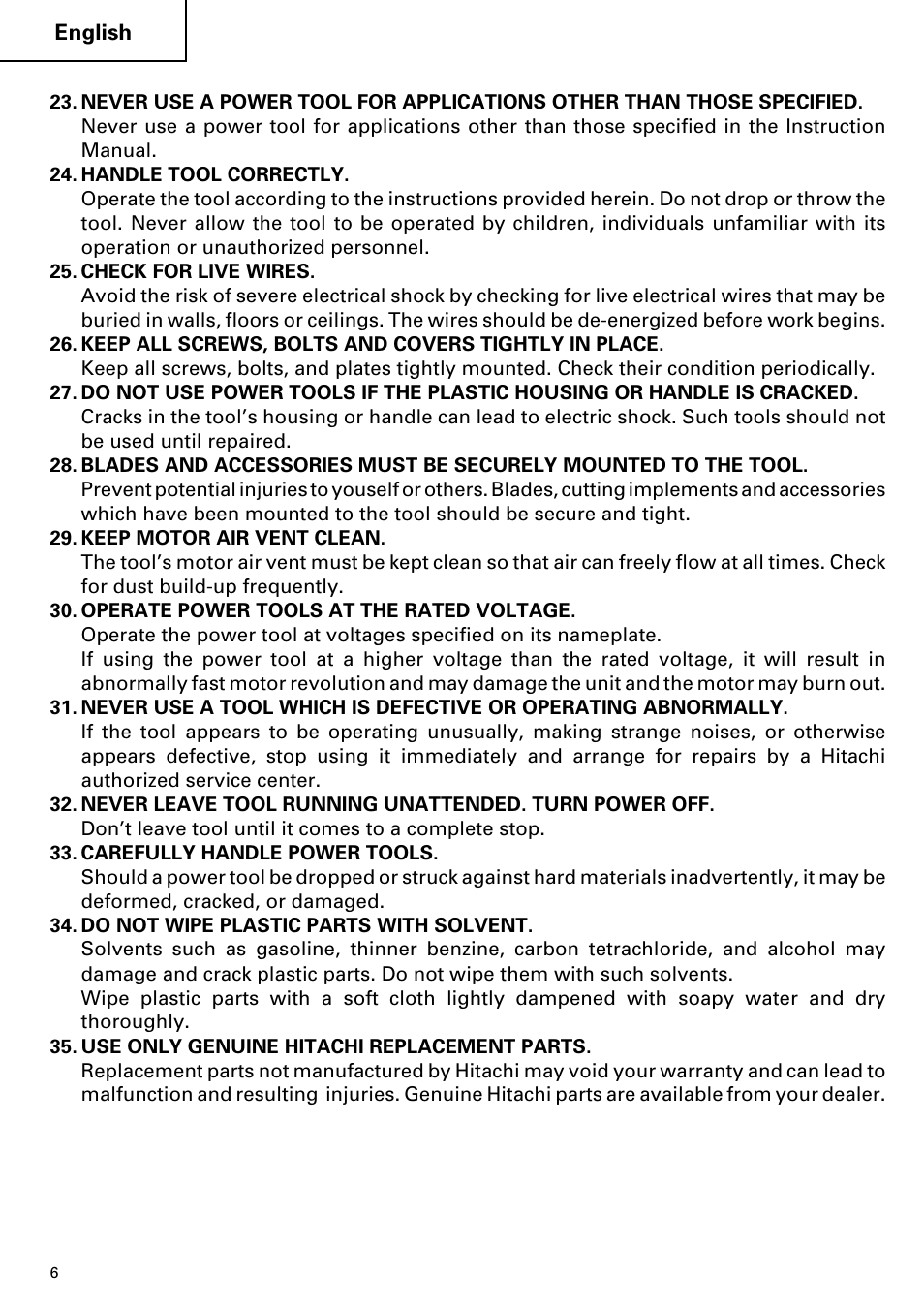 Hitachi DH 38YE User Manual | Page 6 / 64