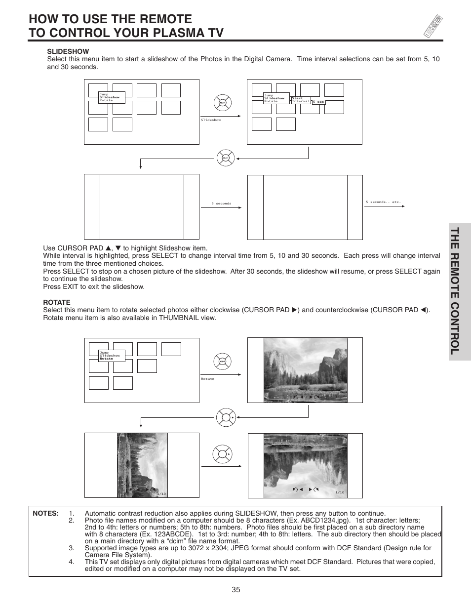 How to use the remote to control your plasma tv, The remote control | Hitachi 55HDT51 User Manual | Page 35 / 100