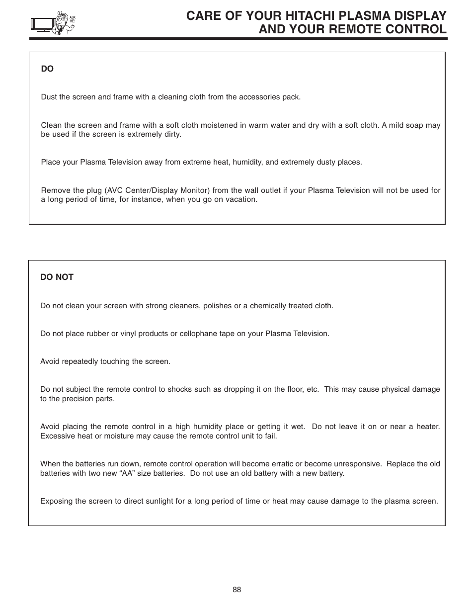Hitachi 55HDT51 User Manual | Page 88 / 100