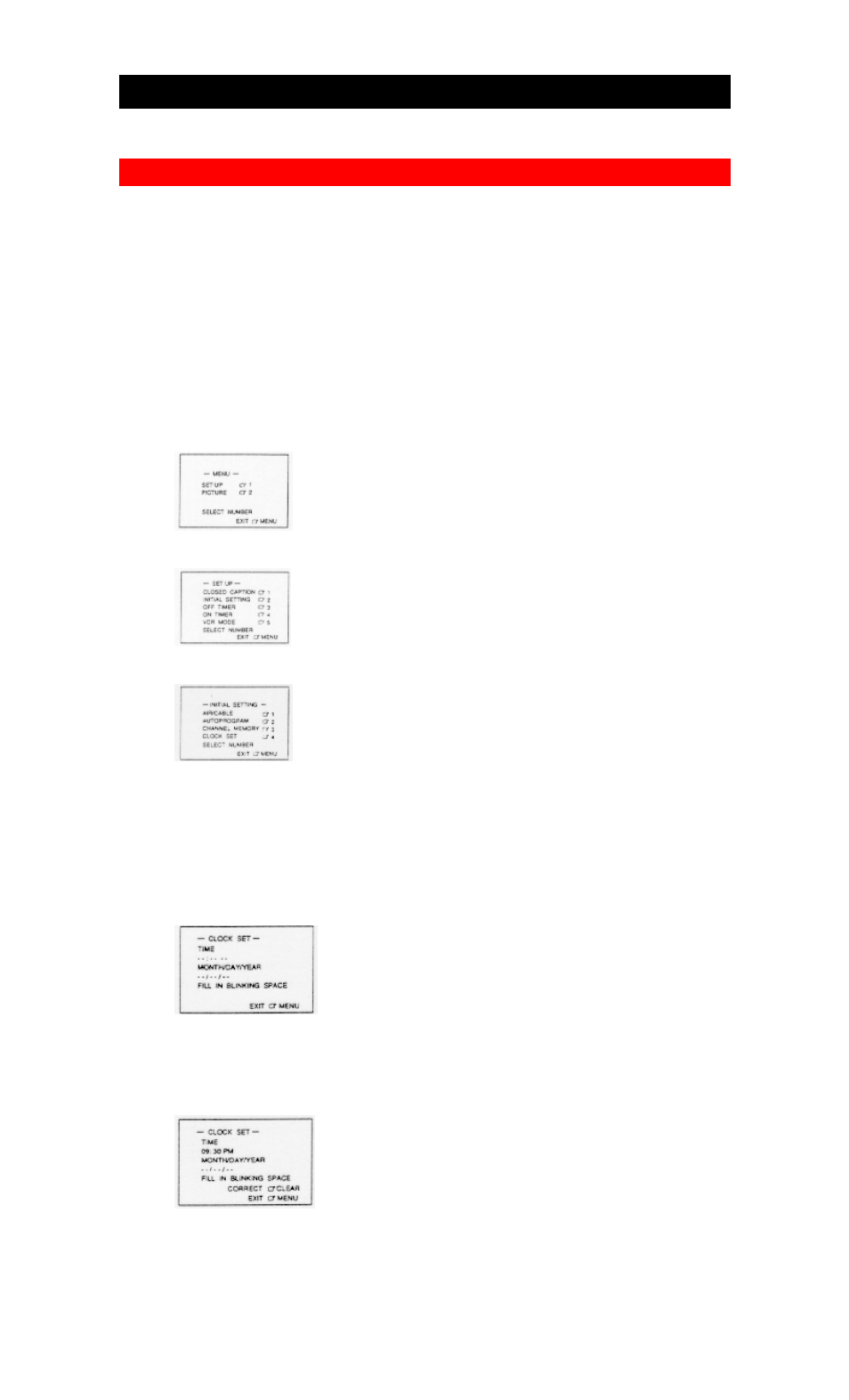 Setting the clock | Hitachi 20VR4B User Manual | Page 21 / 46
