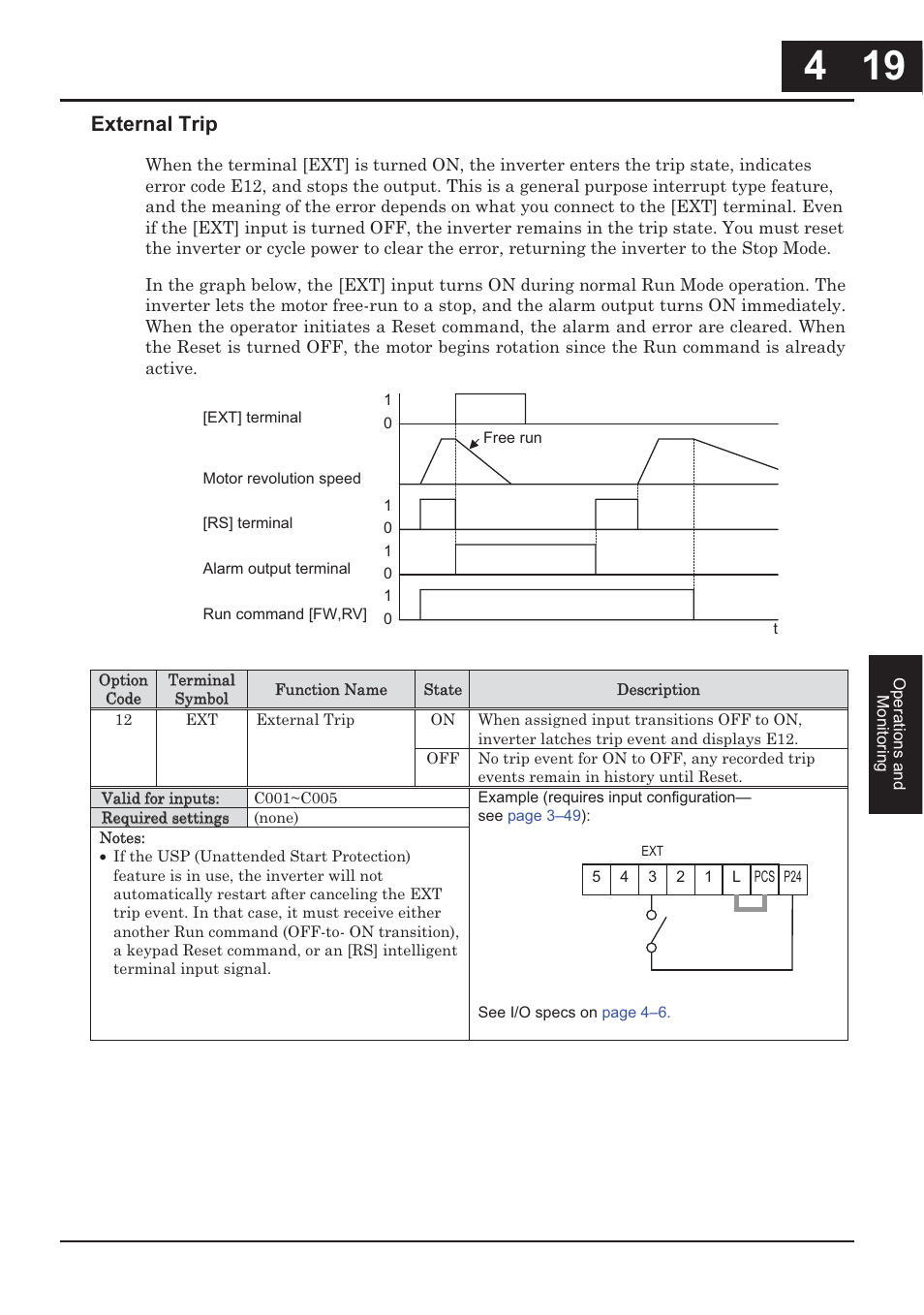 External trip | Hitachi CONVENTION 14 User Manual | Page 168 / 305