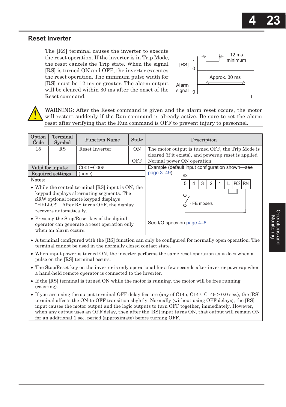 Reset inverter | Hitachi CONVENTION 14 User Manual | Page 172 / 305