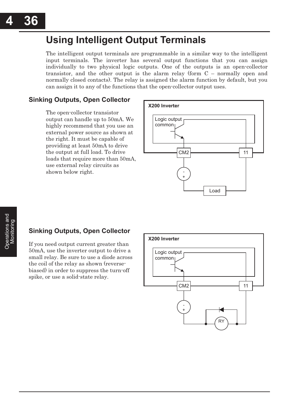 Using intelligent output terminals -36, Using intelligent output terminals | Hitachi CONVENTION 14 User Manual | Page 185 / 305