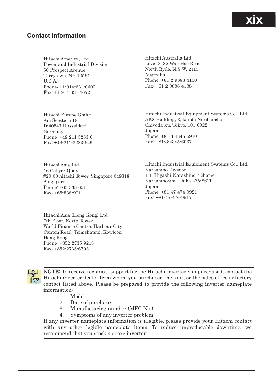 Hitachi CONVENTION 14 User Manual | Page 20 / 305