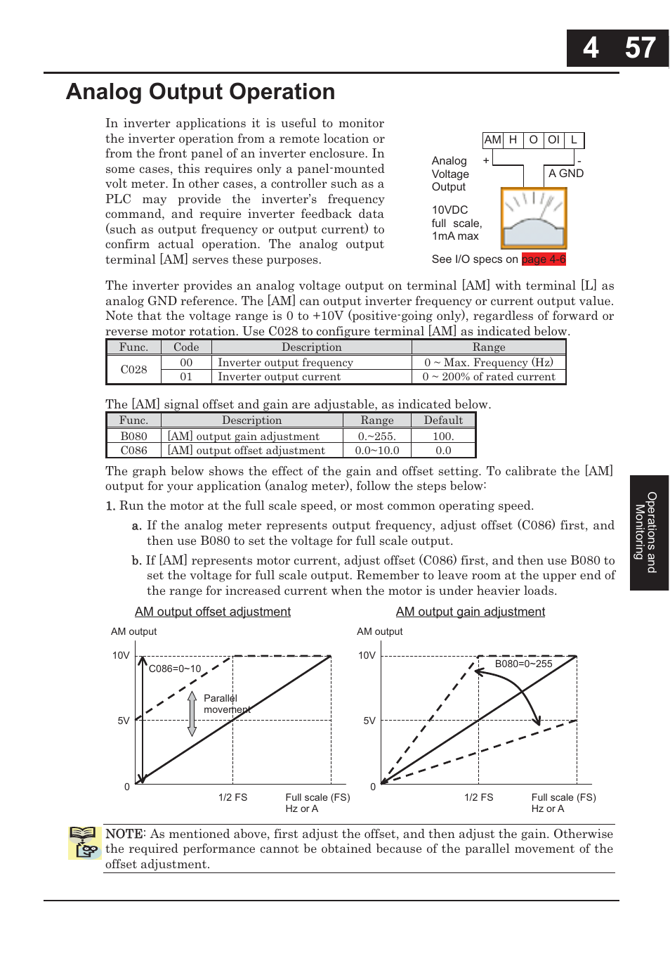 Analog output operation -57, Analog output operation | Hitachi CONVENTION 14 User Manual | Page 206 / 305