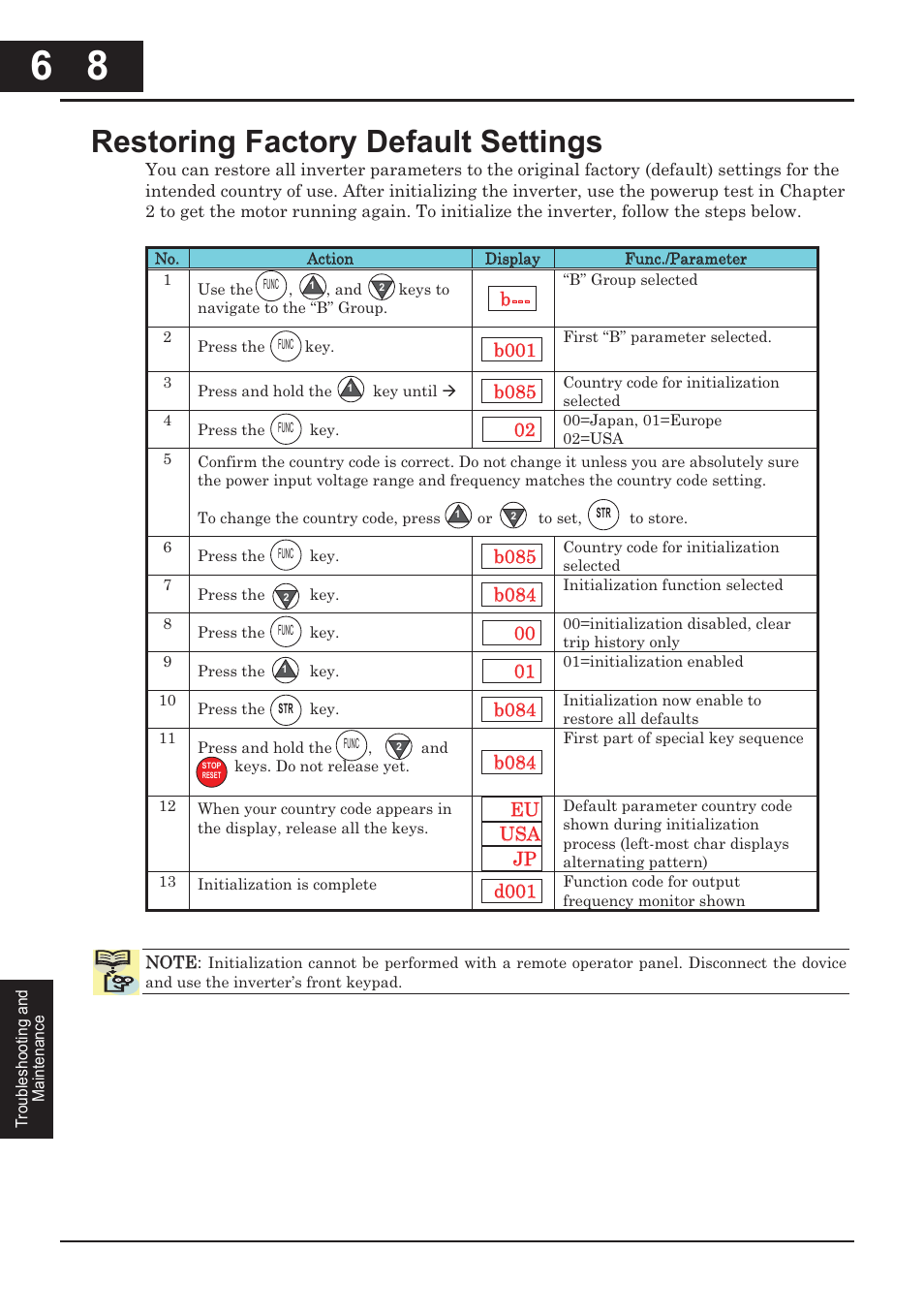 Restoring factory default settings -8, Restoring factory default settings | Hitachi CONVENTION 14 User Manual | Page 227 / 305