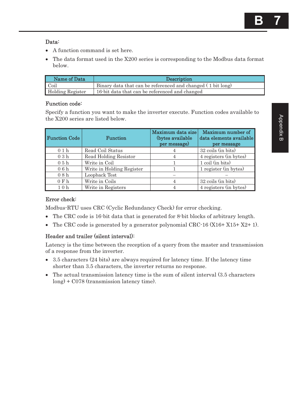 B 7 | Hitachi CONVENTION 14 User Manual | Page 250 / 305