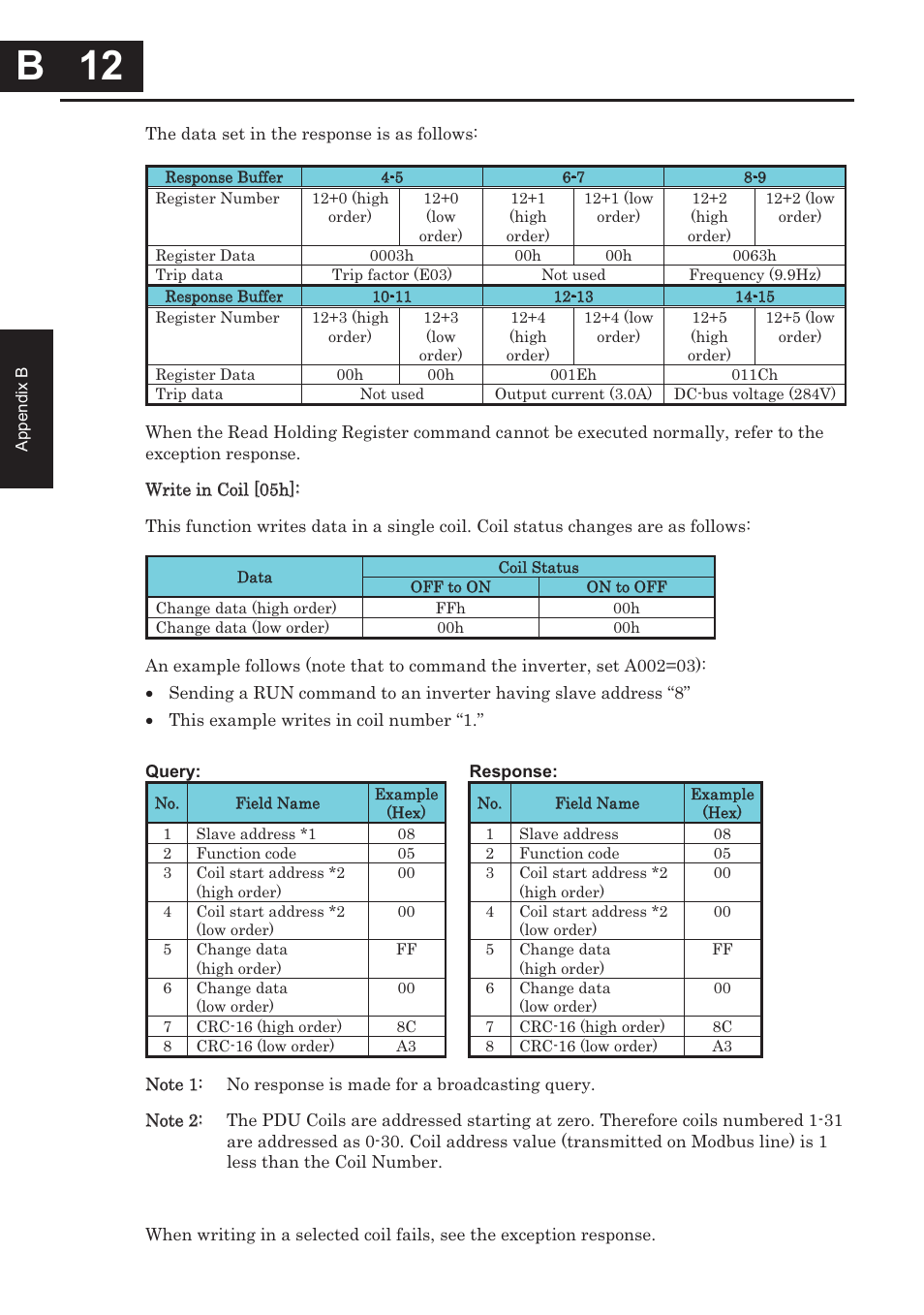 B 12, B 12 | Hitachi CONVENTION 14 User Manual | Page 255 / 305