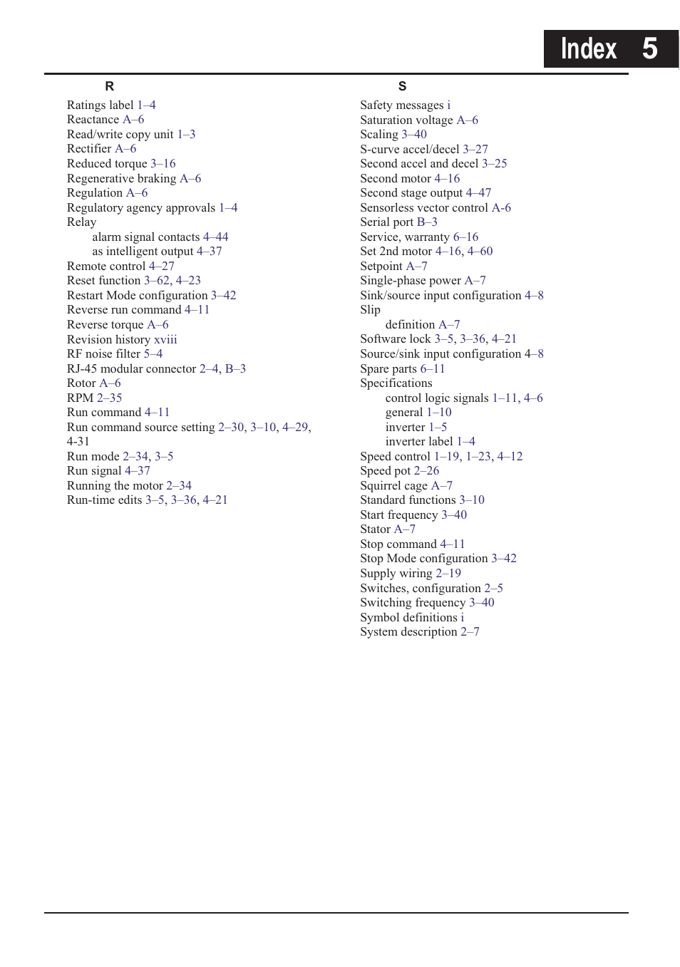 Index 5, Index  5 | Hitachi CONVENTION 14 User Manual | Page 304 / 305