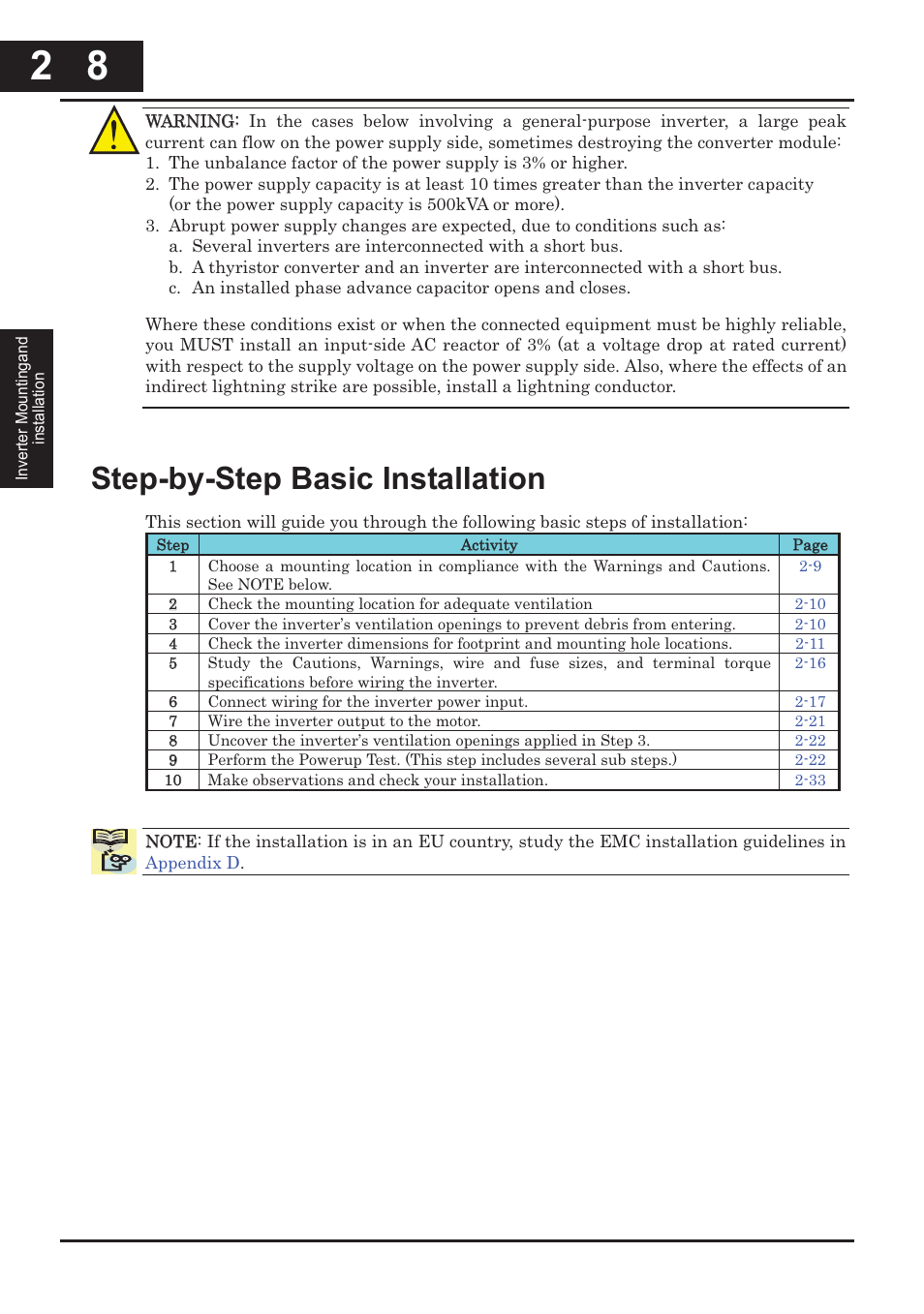 Step-by-step basic installation -8, Step-by-step basic installation | Hitachi CONVENTION 14 User Manual | Page 55 / 305