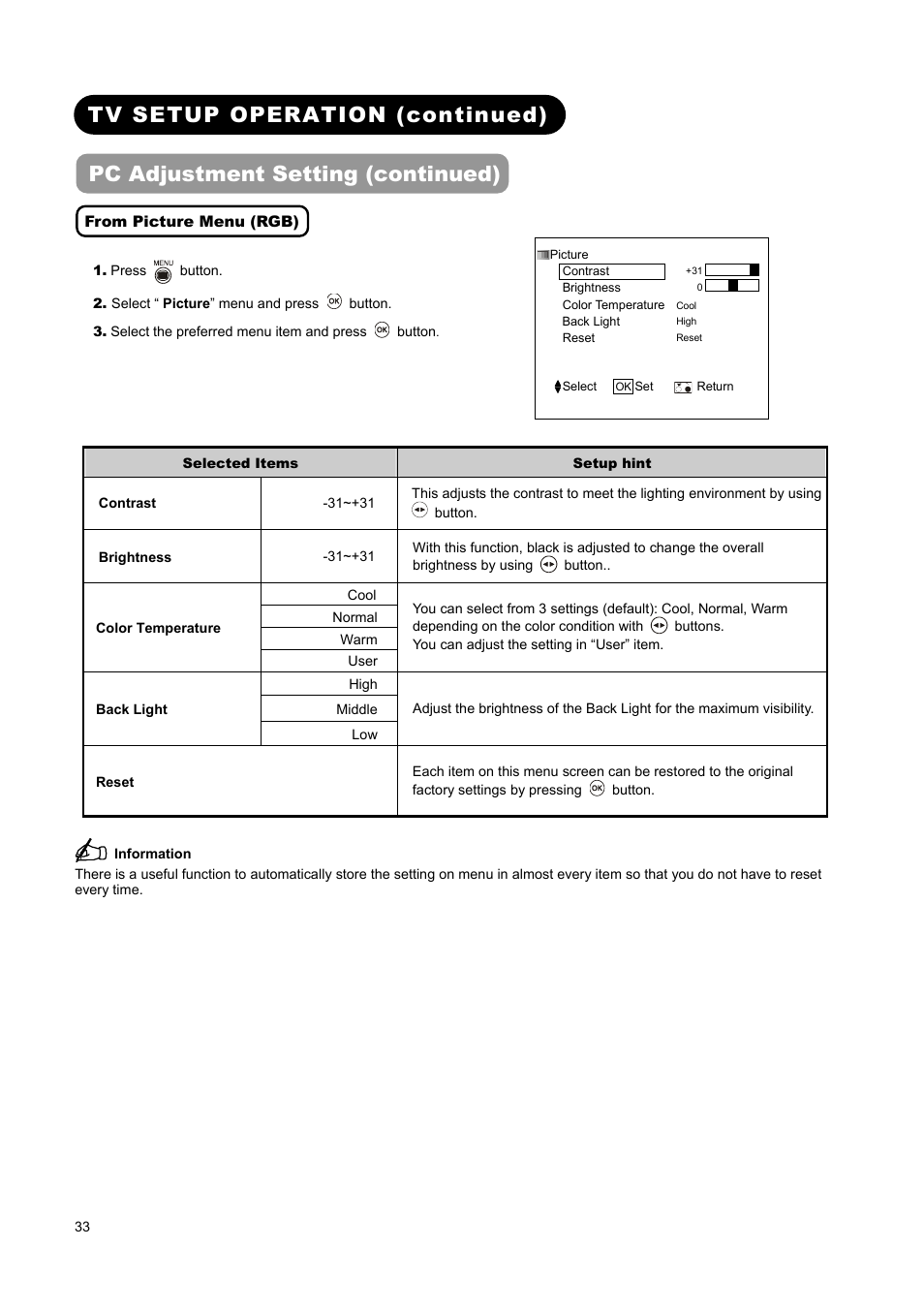 Hitachi L37A01A User Manual | Page 35 / 49