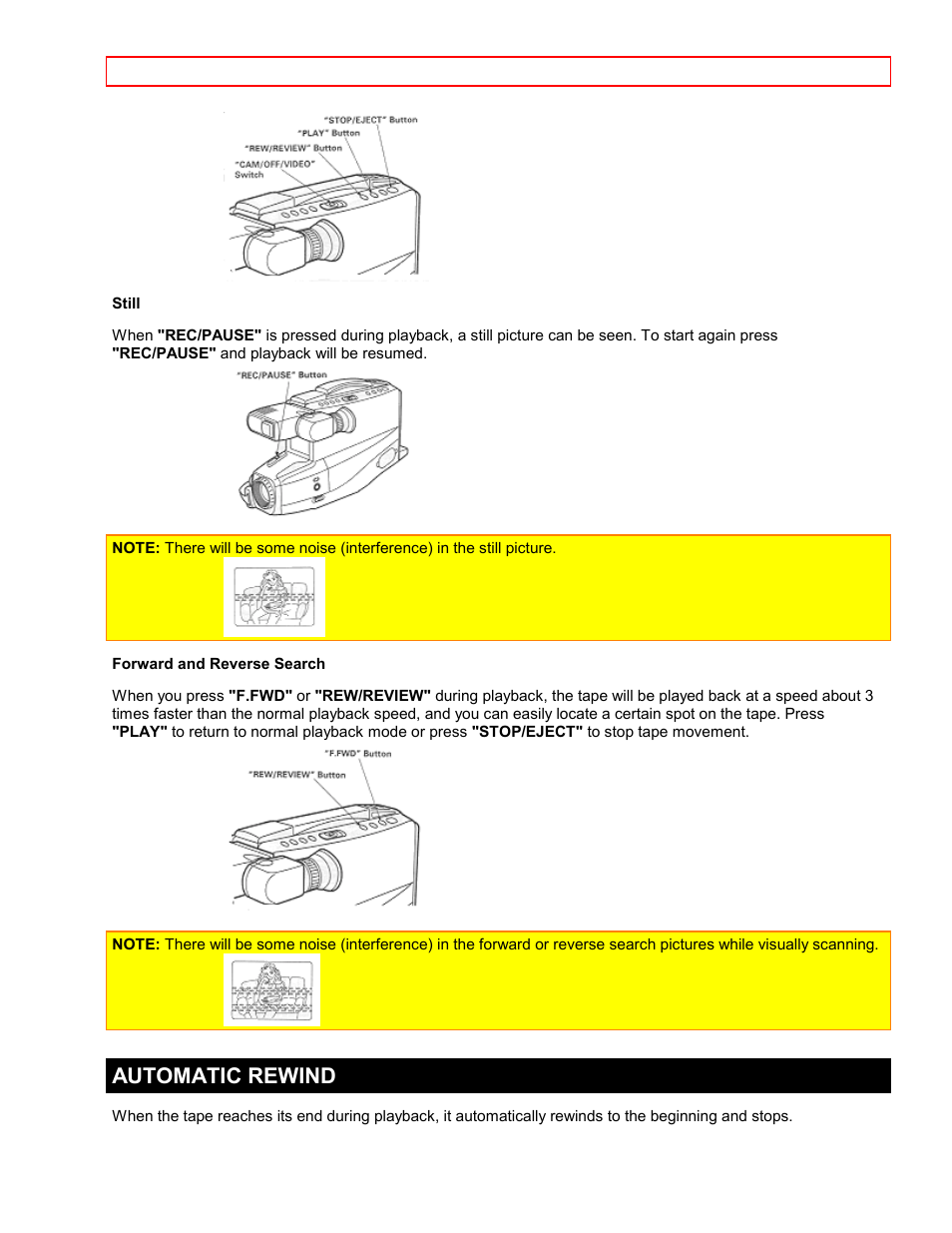 Automatic rewind | Hitachi VTFX-6400A User Manual | Page 18 / 39