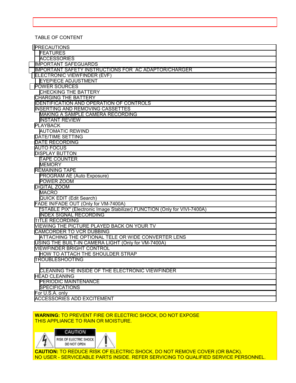 Hitachi VTFX-6400A User Manual | Page 2 / 39