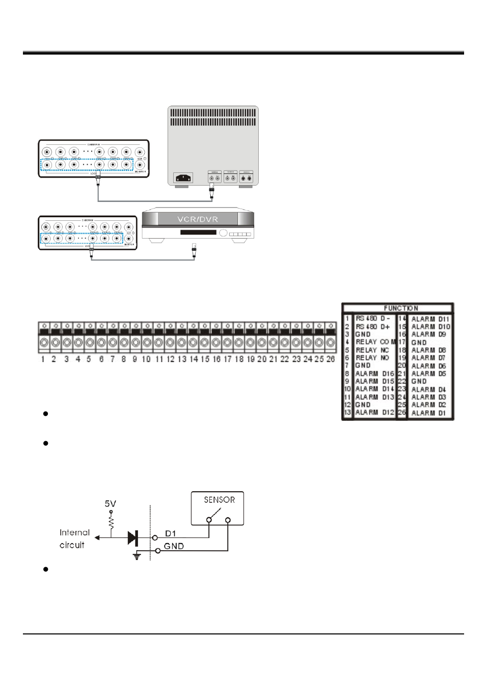 Jpeg2000 stand alone dvr user guide, 2 sensor and alarm installation | Hitachi JPEG2000 User Manual | Page 11 / 80