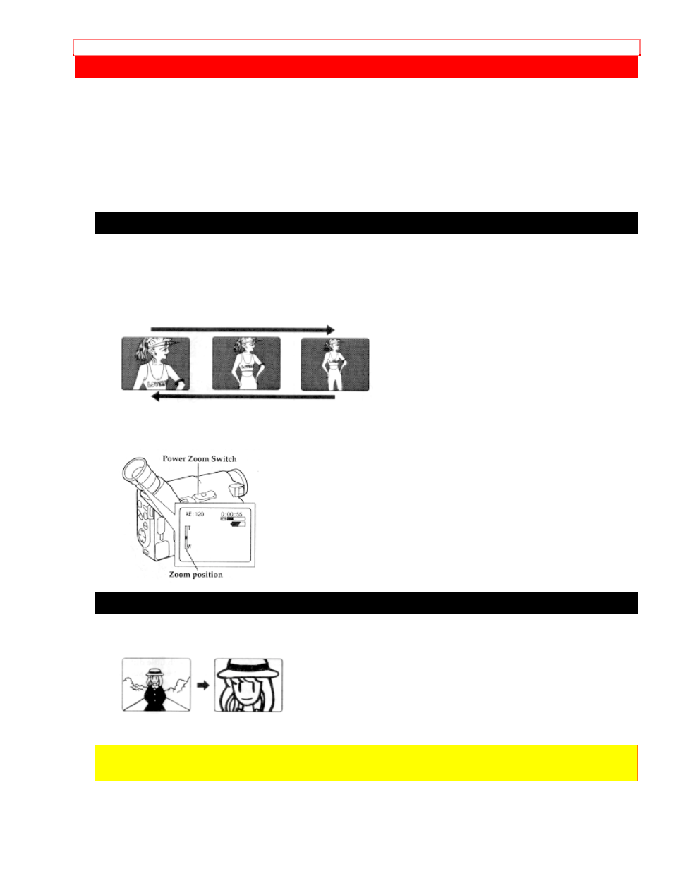 Advanced techniques, Using the power zoom using the digital zoom | Hitachi VM-E310A User Manual | Page 42 / 66