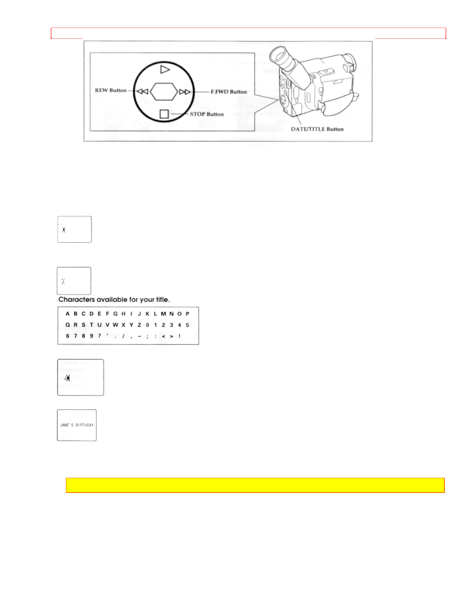 Creating a title correcting errors | Hitachi VM-E310A User Manual | Page 47 / 66