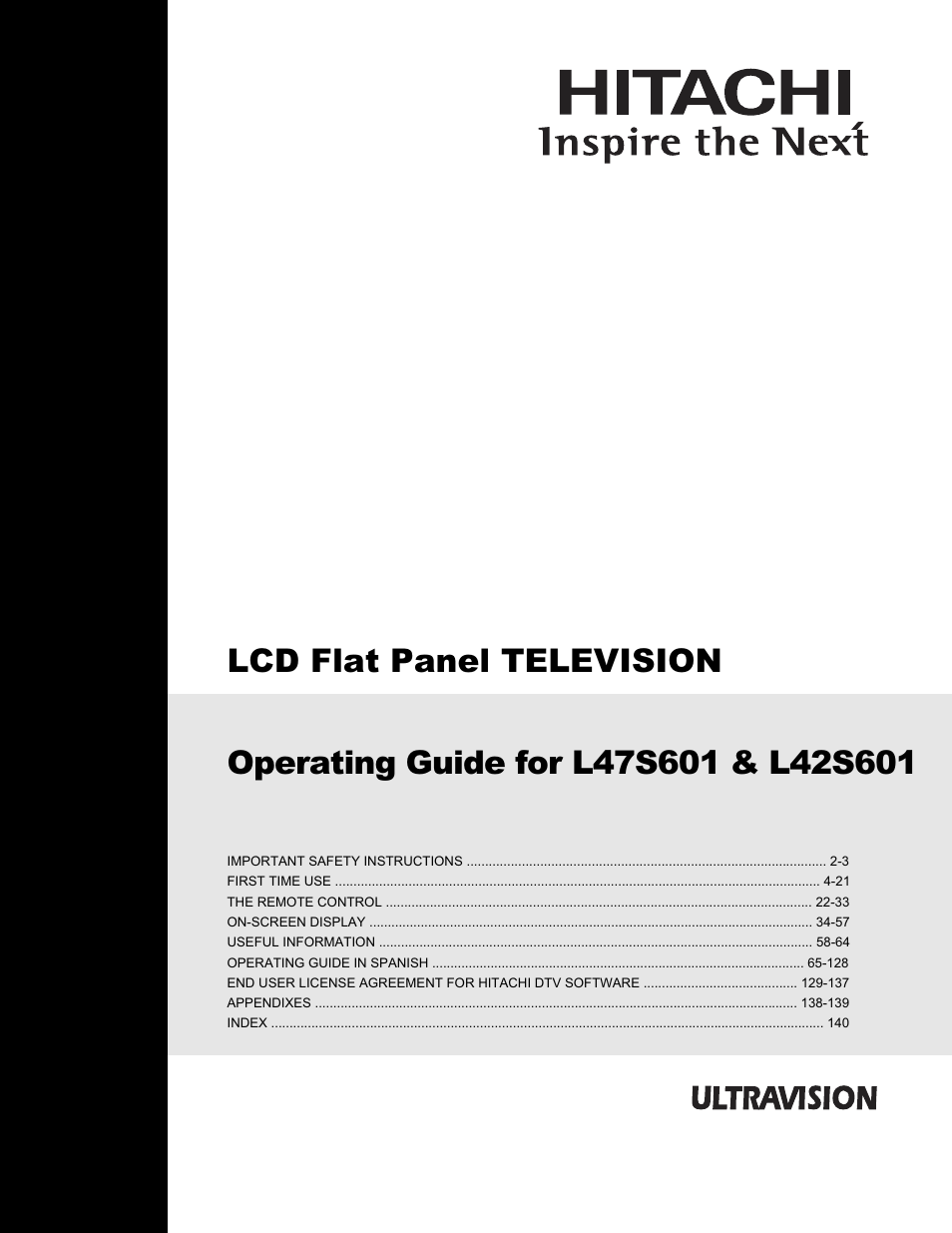 Hitachi L42S601 User Manual | 142 pages