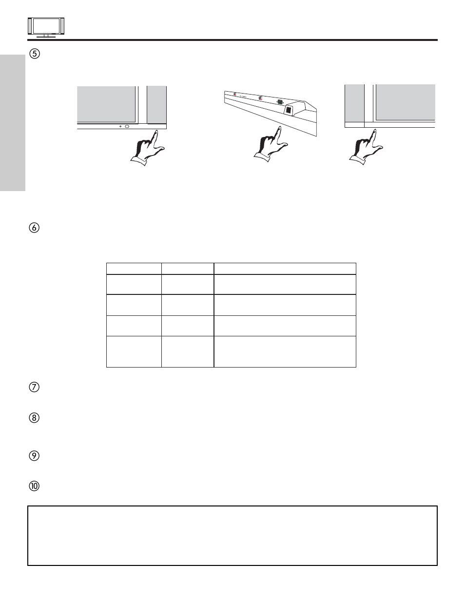 Front panel controls, First time use ቦ | Hitachi 42HDT55 User Manual | Page 10 / 88