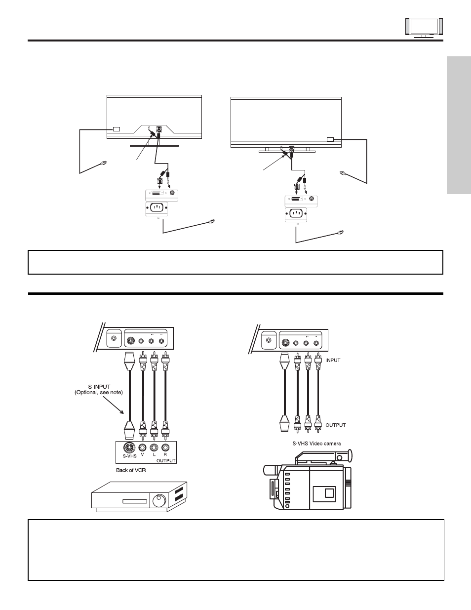 Connecting plasma display monitor to avc box, Connecting external video sources, First time use | Hitachi 42HDT55 User Manual | Page 13 / 88