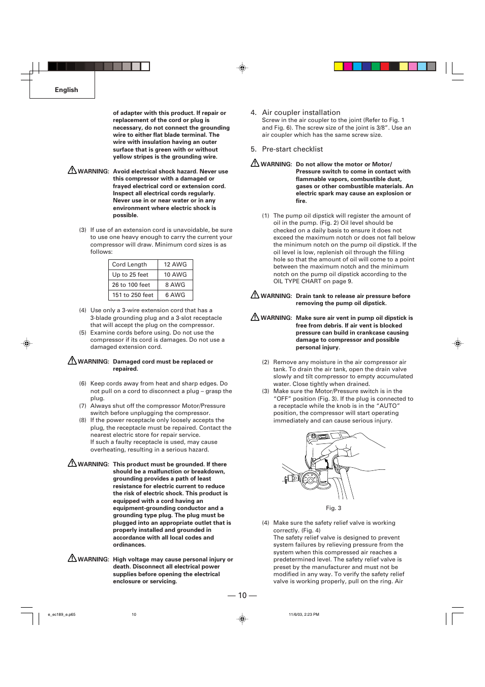 Hitachi EC 189 User Manual | Page 10 / 40