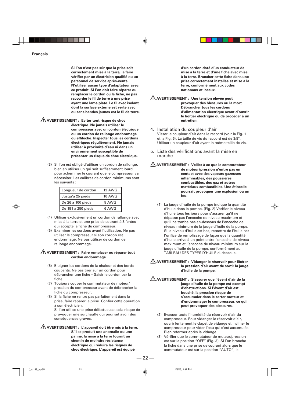 Hitachi EC 189 User Manual | Page 22 / 40
