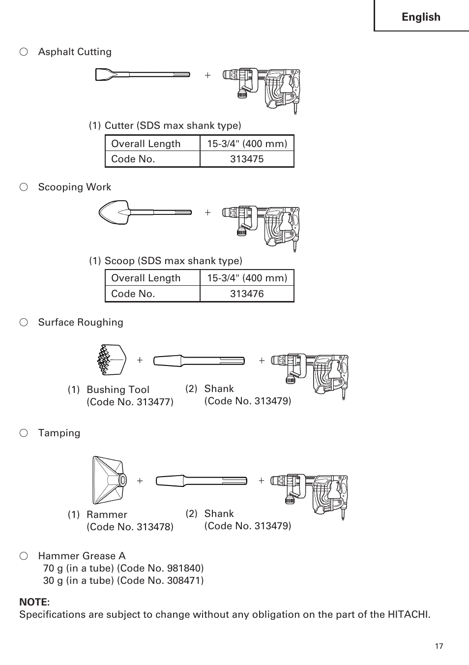 Hitachi H 45MR User Manual | Page 17 / 52