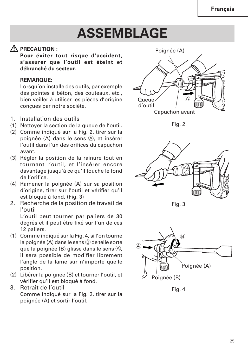 Assemblage | Hitachi H 45MR User Manual | Page 25 / 52