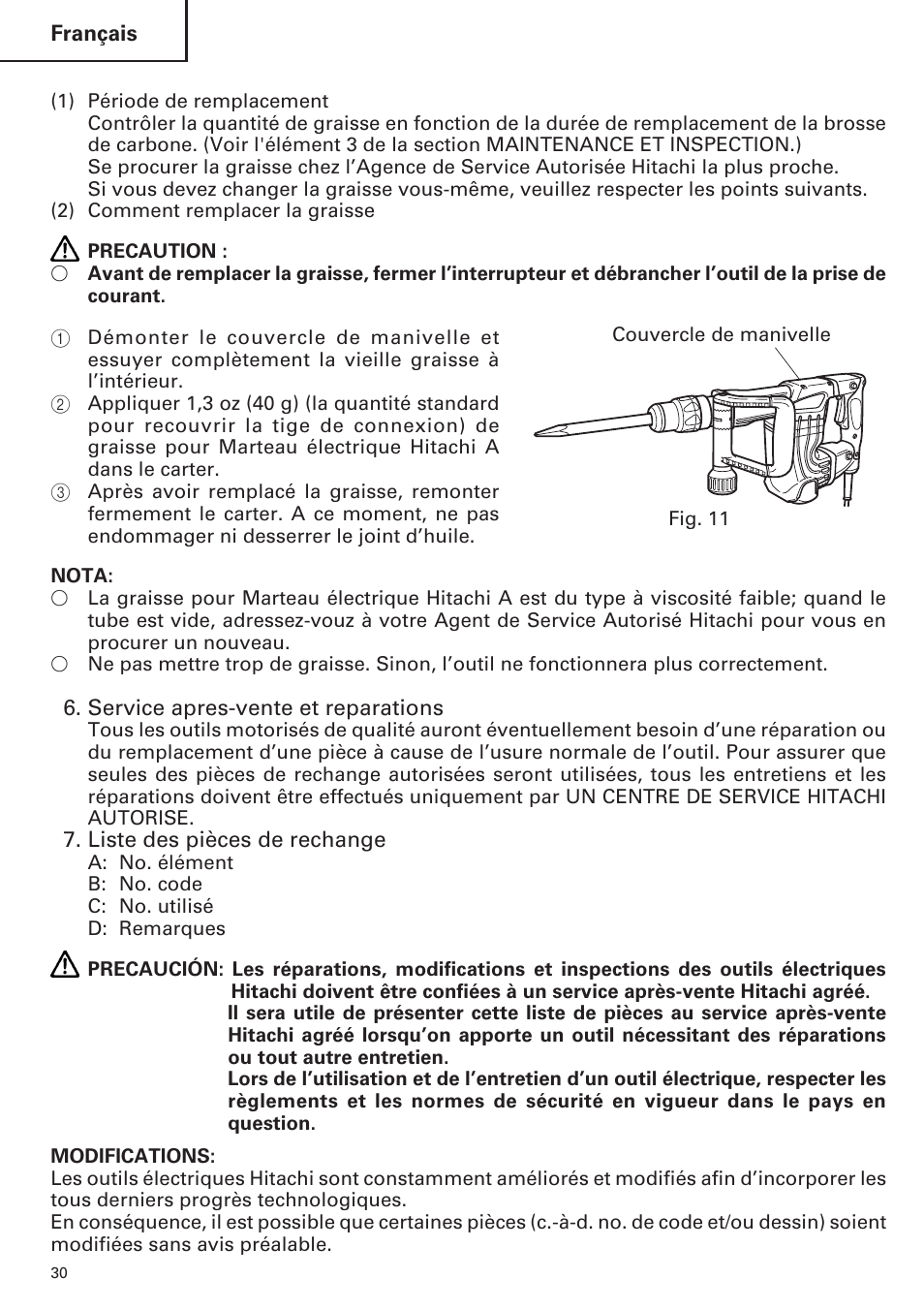 Hitachi H 45MR User Manual | Page 30 / 52