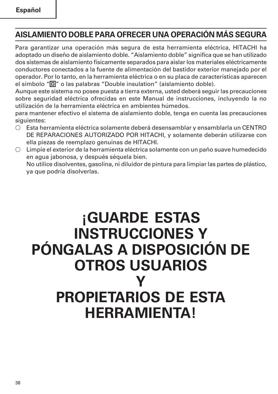 Hitachi H 45MR User Manual | Page 38 / 52