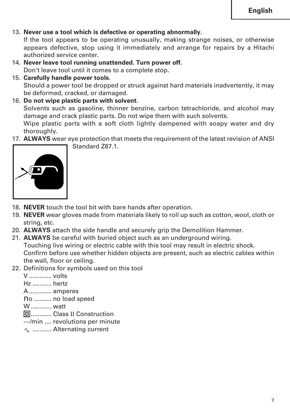 Hitachi H 45MR User Manual | Page 7 / 52
