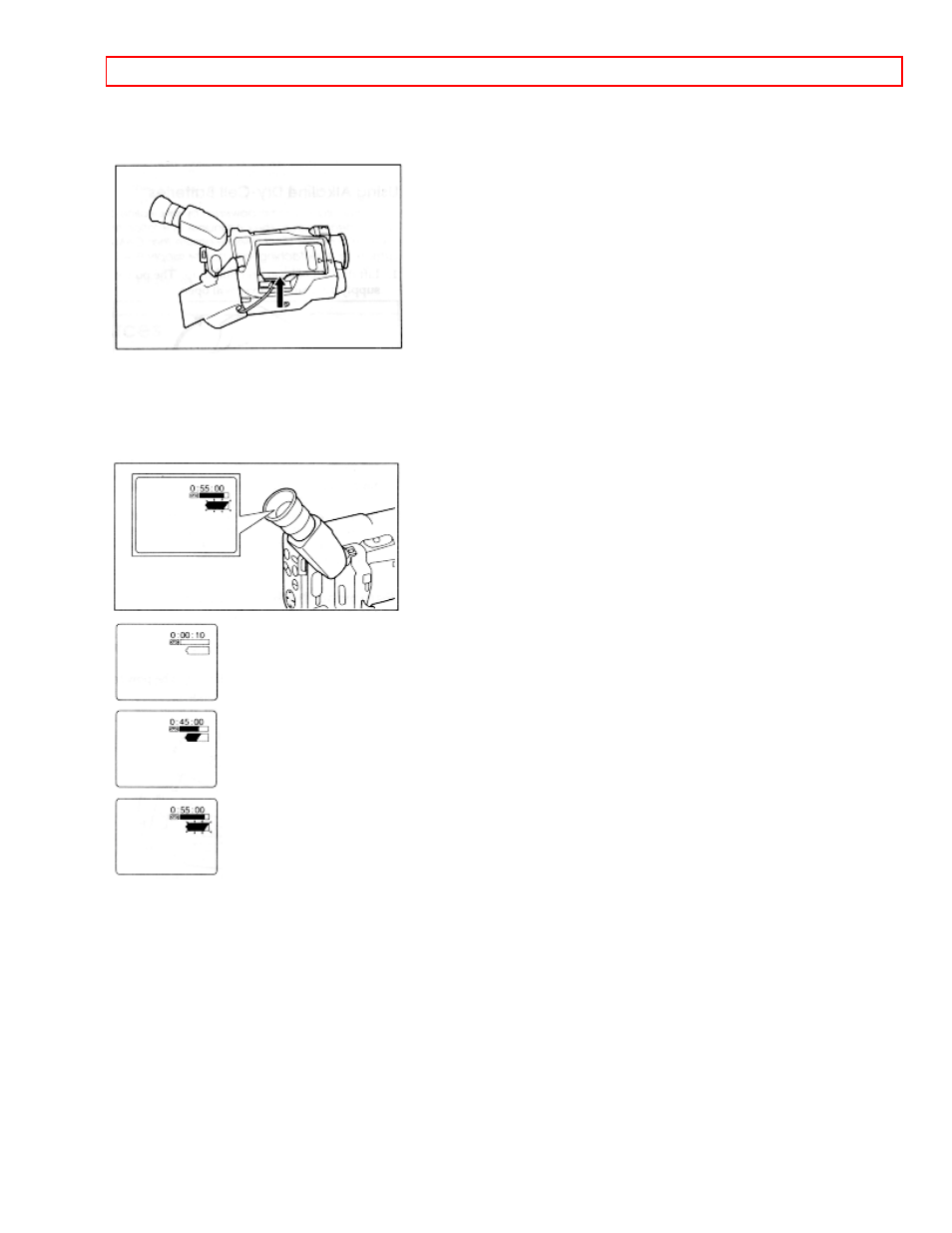 Removing the battery pack, Checking the battery's charge, Using alkaline dry-cell batteries | Hitachi VM-E220A User Manual | Page 14 / 48