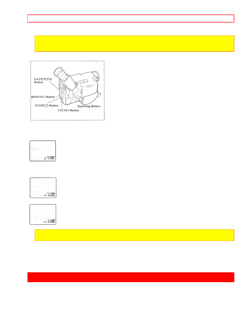 Getting started, identifying controls, Correcting the date and time | Hitachi VM-E220A User Manual | Page 19 / 48