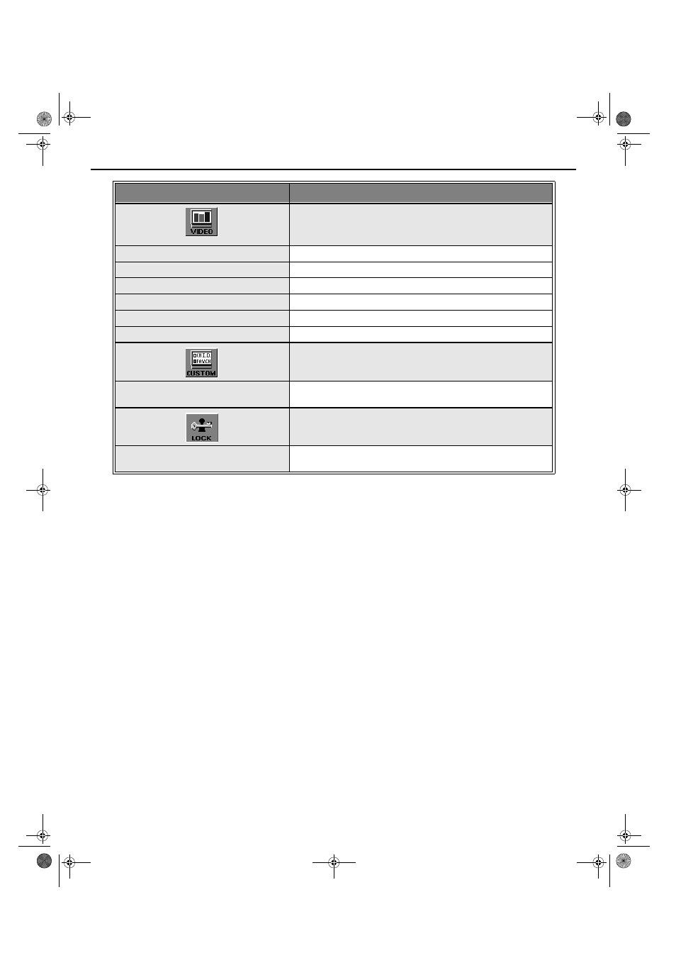 Main menu feature chart | Hitachi 27UX01B User Manual | Page 21 / 32