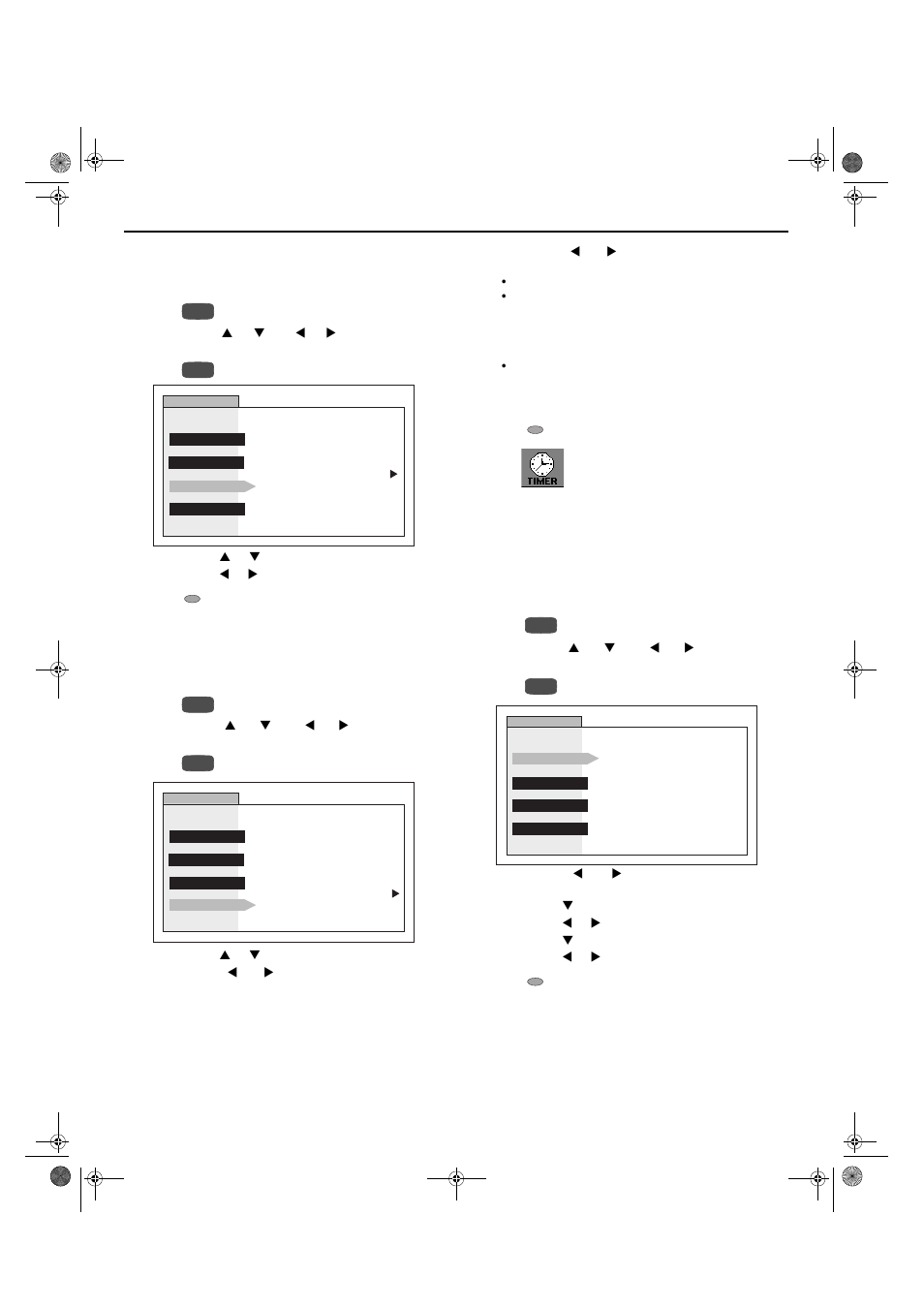 Menu selections, Surround, Speakers (internal) | Timer clock set | Hitachi 27UX01B User Manual | Page 26 / 32