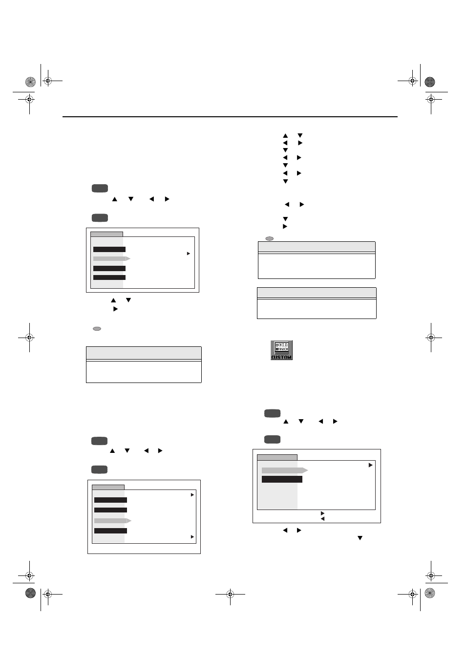 Menu selections, Sleep, Timer 1 and timer 2 | Timer 1 and timer 2 (cont.), Custom custom favorites | Hitachi 27UX01B User Manual | Page 27 / 32