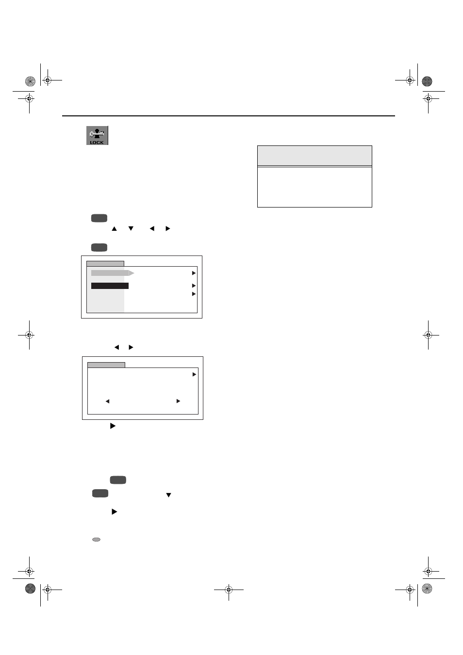 Menu selections, Lock lock set | Hitachi 27UX01B User Manual | Page 29 / 32