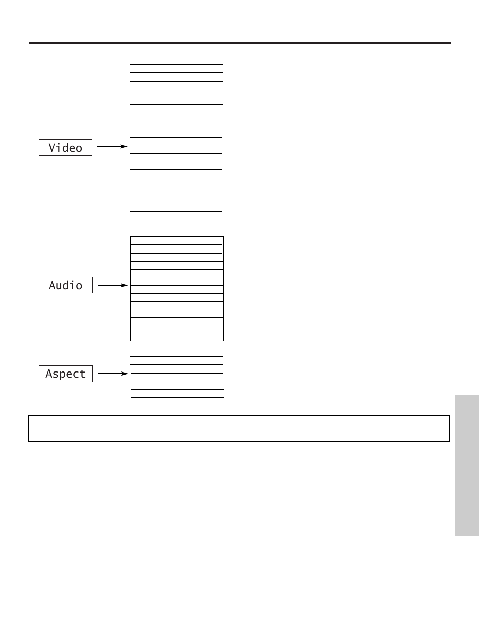 On-screen display (osd), Video audio aspect, On-screen displa y | Hitachi 51S715 User Manual | Page 41 / 84