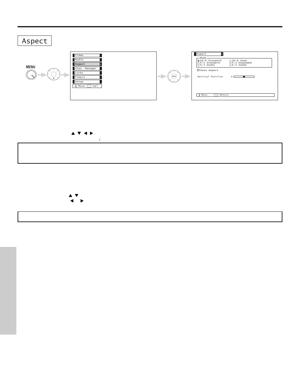 Aspect, On-screen displa y | Hitachi 51S715 User Manual | Page 50 / 84