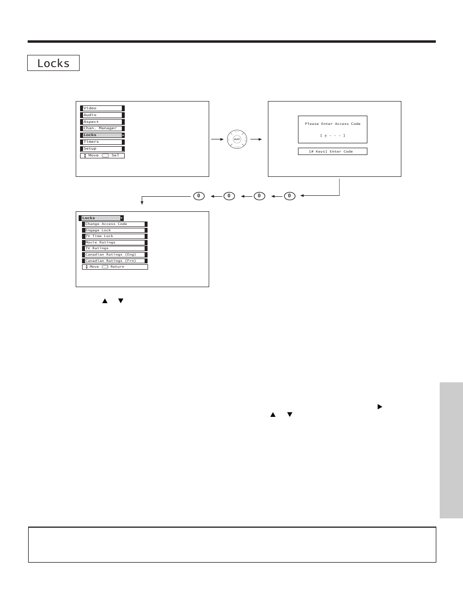 Locks, On-screen displa y | Hitachi 51S715 User Manual | Page 53 / 84