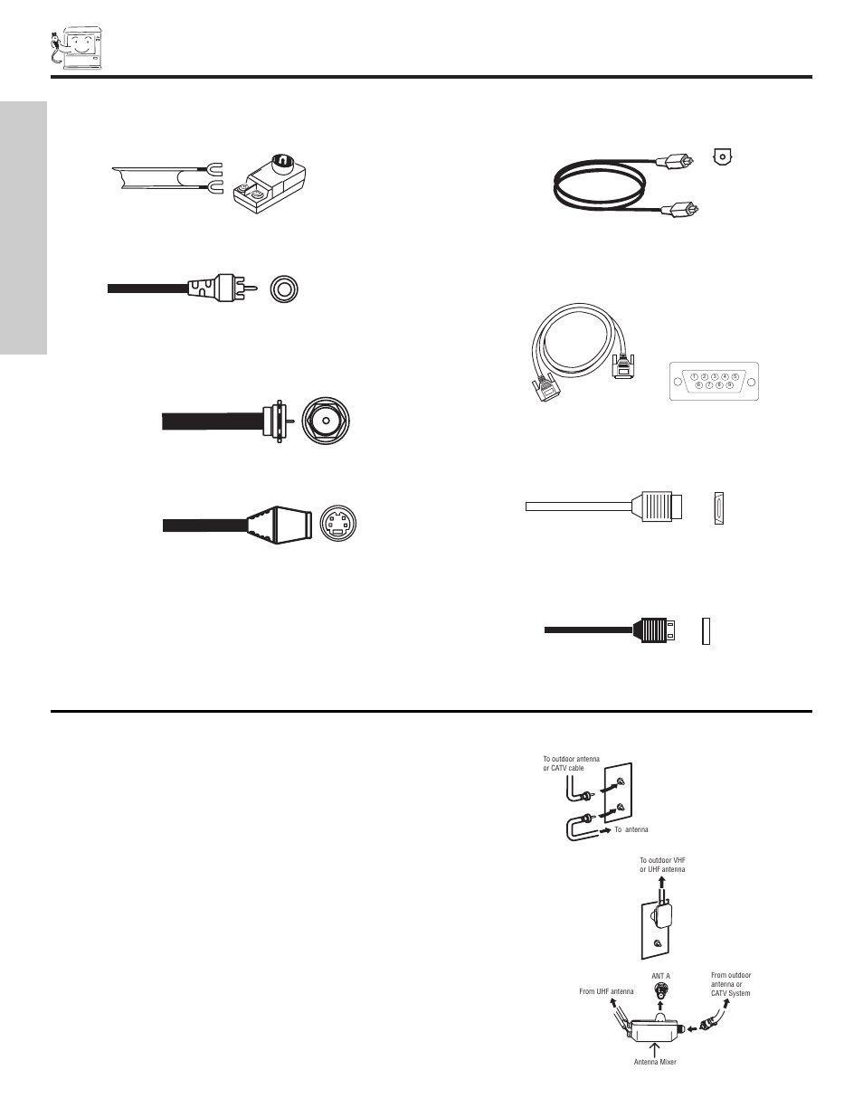 Hook-up cables and connectors, First time use | Hitachi 51S715 User Manual | Page 6 / 84