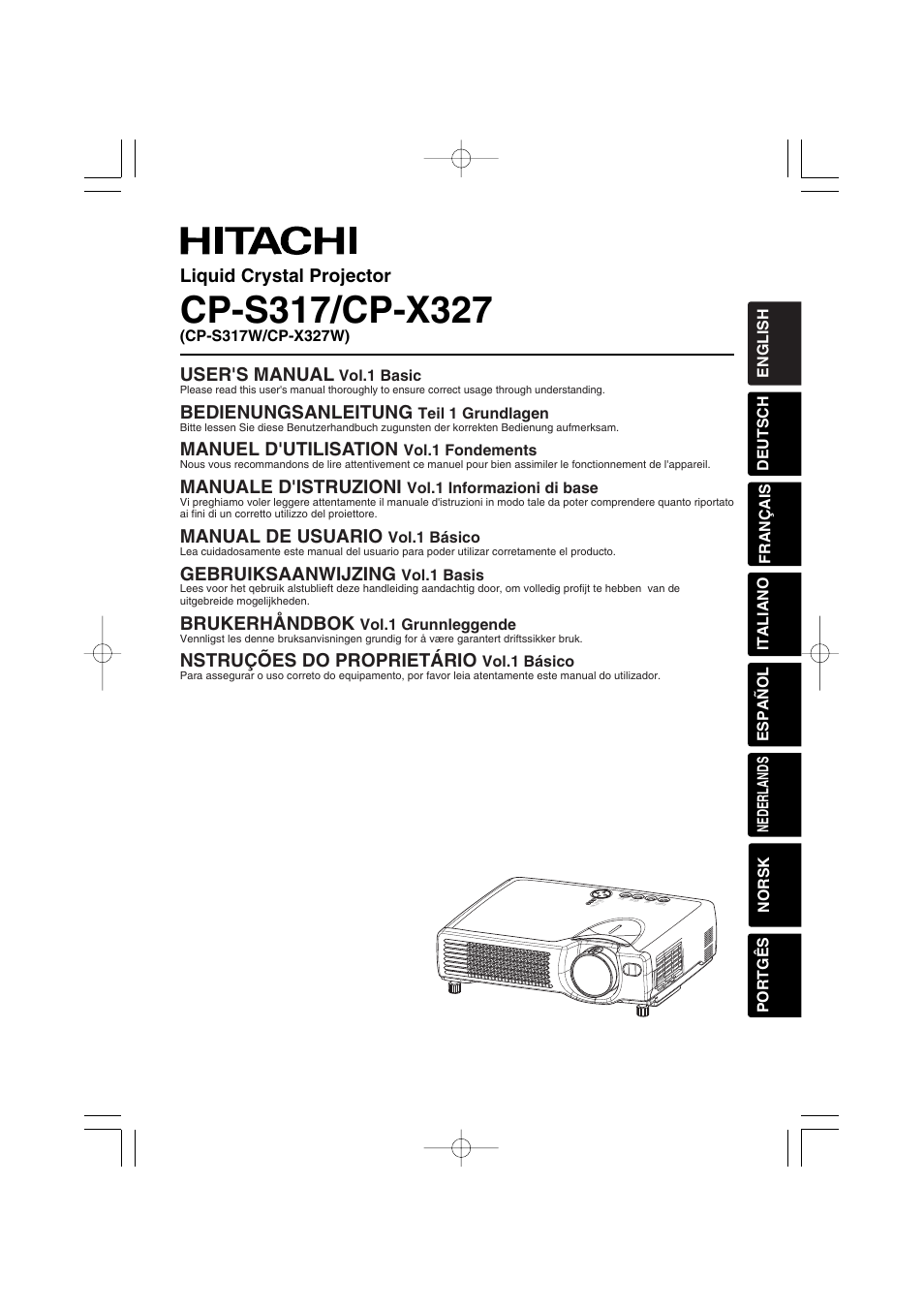Hitachi CP-X327W User Manual | 44 pages