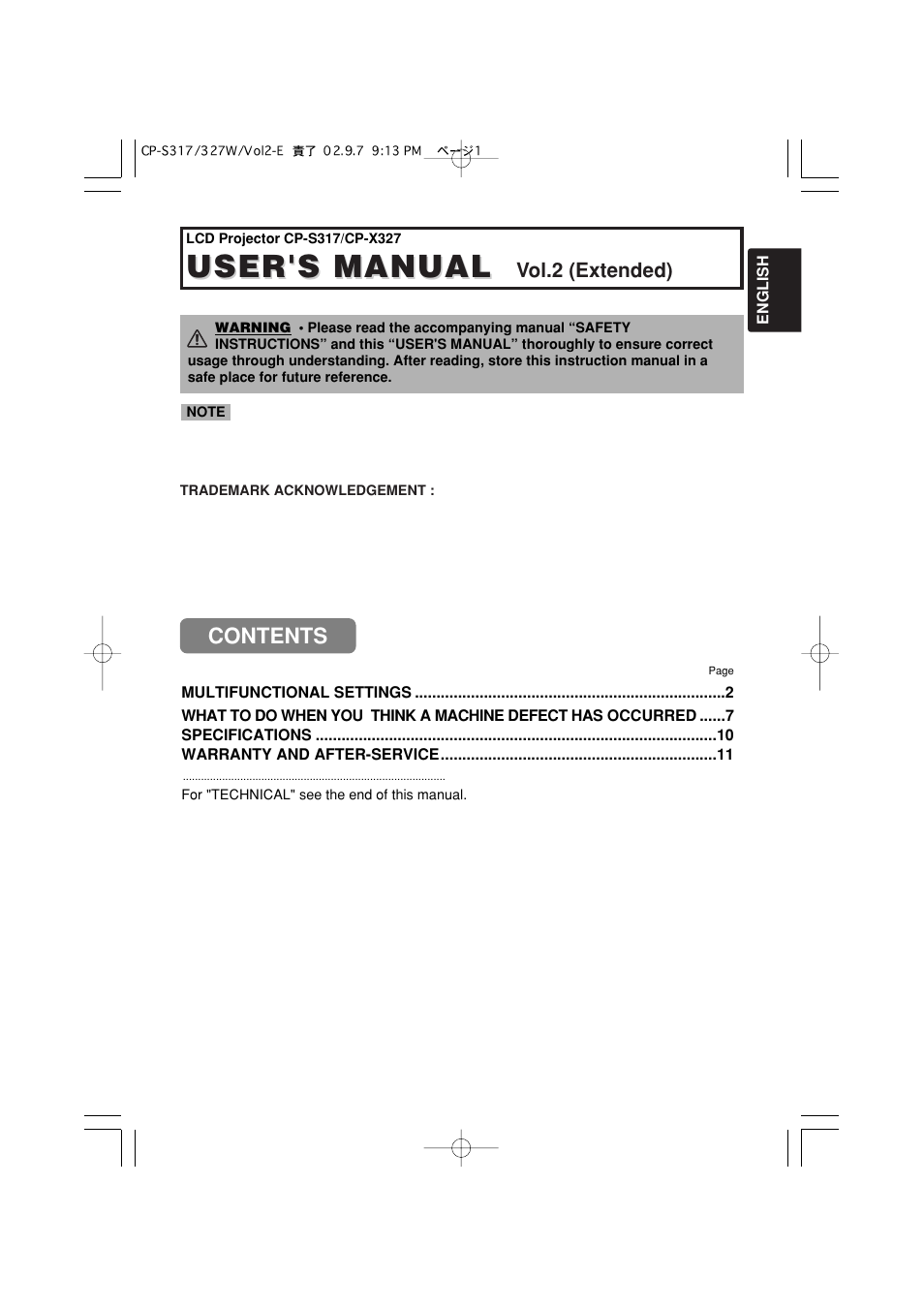 Hitachi CP-X327W User Manual | Page 33 / 44