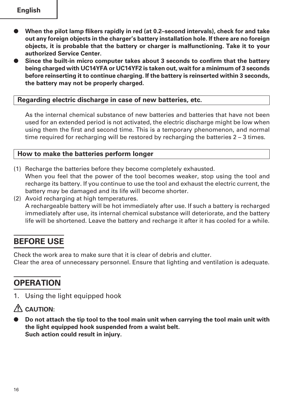 Before use, Operation | Hitachi WR9DM2 User Manual | Page 16 / 108