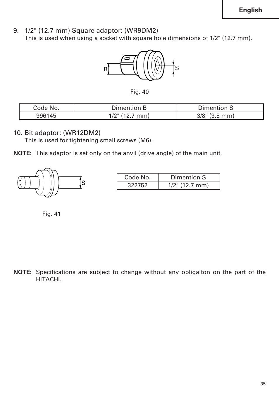Hitachi WR9DM2 User Manual | Page 35 / 108
