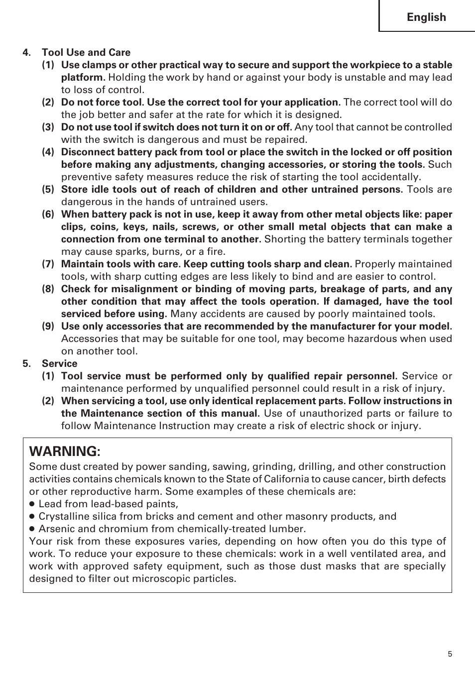 Warning | Hitachi WR9DM2 User Manual | Page 5 / 108