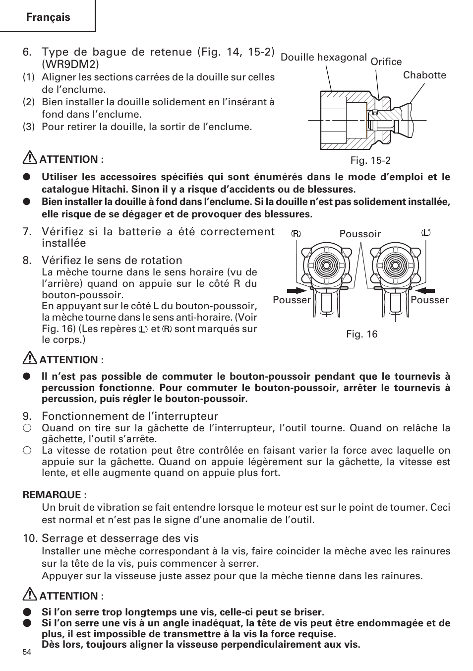 Hitachi WR9DM2 User Manual | Page 54 / 108