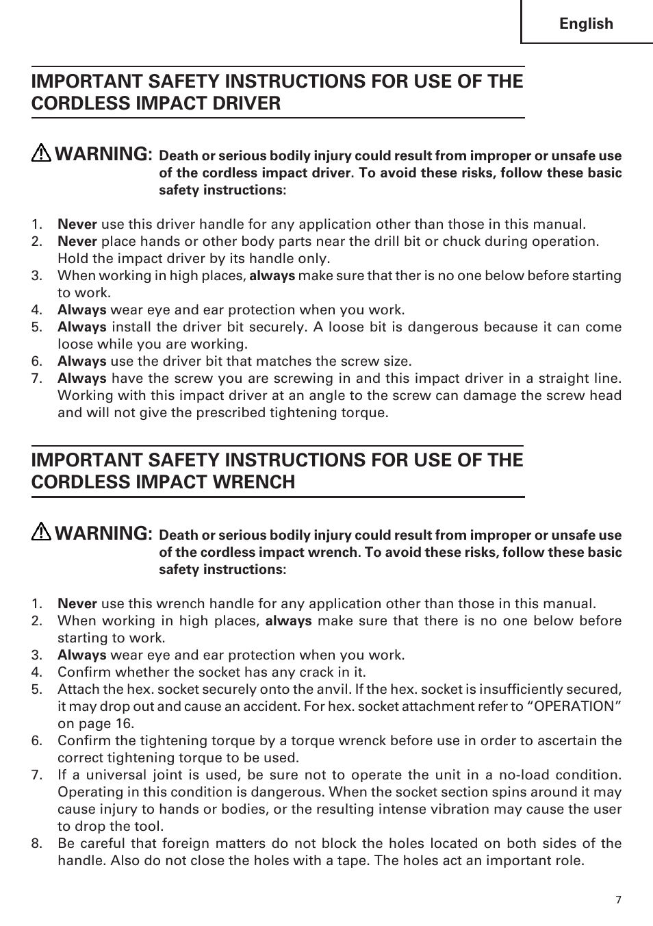 Hitachi WR9DM2 User Manual | Page 7 / 108