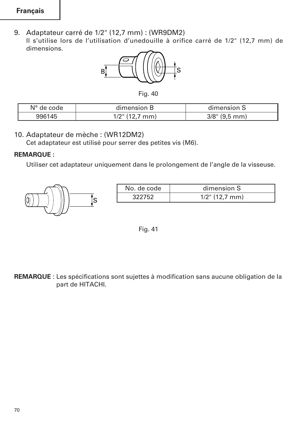 Hitachi WR9DM2 User Manual | Page 70 / 108