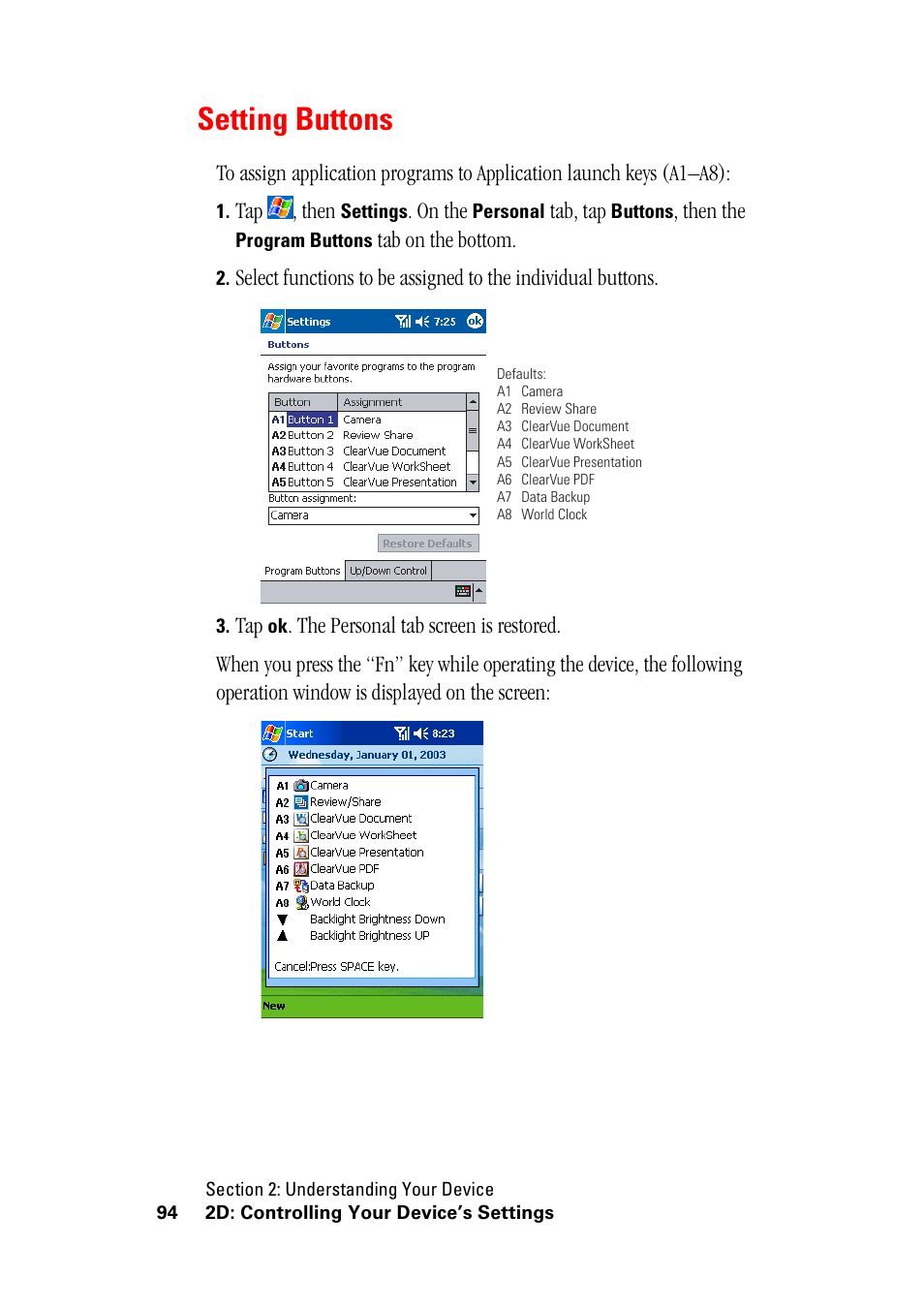 Setting buttons | Hitachi SH-G1000 User Manual | Page 102 / 264