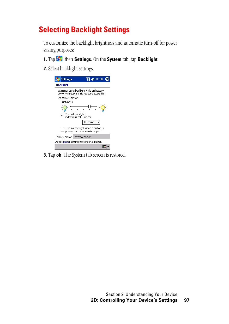 Selecting backlight settings | Hitachi SH-G1000 User Manual | Page 105 / 264